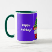 Happy Holidays Christmas Poodle Coffee Mug マグカップ (左)