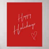 Happy Holidays Christmas Red ポスター (正面)