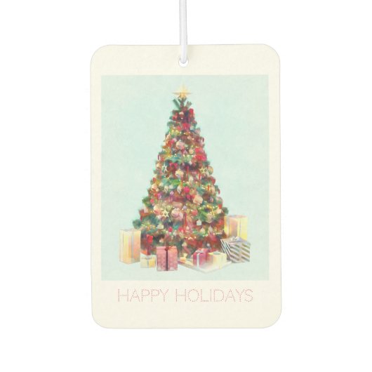 Happy Holidays. Christmas Tree カーエアーフレッシュナー (正面)