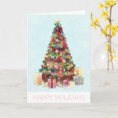 Happy Holidays. Christmas Tree カード (黄色い花)