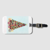 Happy Holidays. Christmas Tree ラゲッジタグ (正面横)