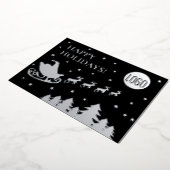 Happy Holidays Company Logo サンタのそり 箔シーズンカード (回転した状態)
