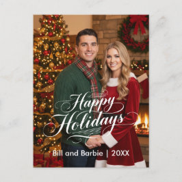 Happy Holidays, Couples Photo Front シーズンポストカード