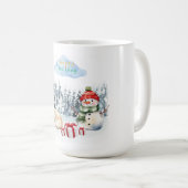 HAPPY HOLIDAYS  CUTE SNOWMAN FOR KIDS  コーヒーマグカップ (正面右)