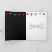 Happy Holidays Dog Paw Print with Hat カード (内部)