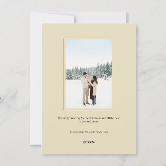 Happy Holidays Elegant Script Calligraphy Photo シーズンカード (裏面)