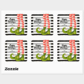 Happy Holidays Elf Legs  スクエアシール (シート)