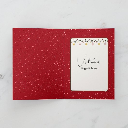 Happy Holidays English Spring Spaniel カード (内部)