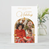 Happy Holidays Exquisite Golden Dome Arch Photo シーズンカード (スタンド正面)