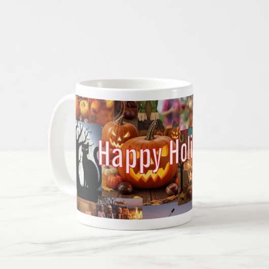 Happy Holidays Fall Edition Mug コーヒーマグカップ (正面左)