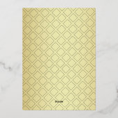 Happy Holidays Family Photo Name Green Gold 箔シーズンカード (裏面)