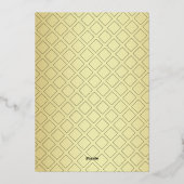 Happy Holidays Family Photo Name Red Gold 箔シーズンカード (裏面)