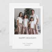 Happy Holidays Family Photo Plaid Pajamas シーズンカード (正面/裏面)