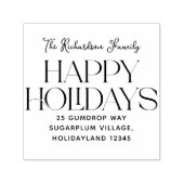 Happy Holidays Family Return Address セルフインキングスタンプ (デザイン)