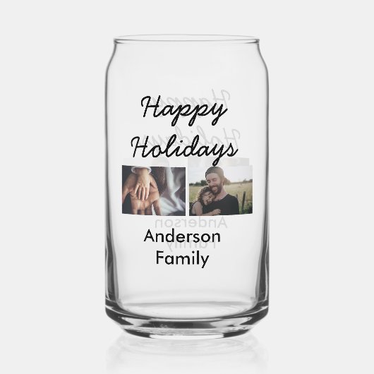 Happy holidays father son Christmas photo family n ガラス缶 (正面)