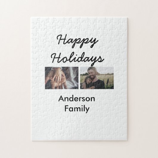 Happy holidays father son Christmas photo family n ジグソーパズル (縦)