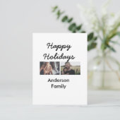 Happy holidays father son Christmas photo family n ポストカード (スタンド正面)