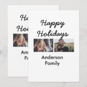 Happy holidays father son Christmas photo family n 招待状 (正面/裏面)