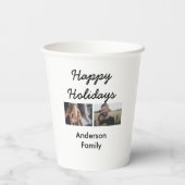 Happy holidays father son Christmas photo family n 紙コップ (裏面)