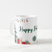 Happy Holidays Festive Mug コーヒーマグカップ (正面左)
