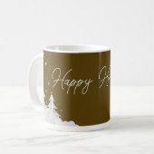 Happy Holidays – Festive Winter Brown Mug コーヒーマグカップ (正面左)