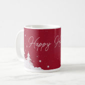 Happy Holidays – Festive Winter Ruby Red Mug コーヒーマグカップ (正面左)