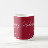 Happy Holidays – Festive Winter Ruby Red Mug コーヒーマグカップ (中央)