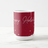 Happy Holidays – Festive Winter Ruby Red Mug コーヒーマグカップ (中央)