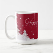 Happy Holidays – Festive Winter Ruby Red Mug コーヒーマグカップ (左)