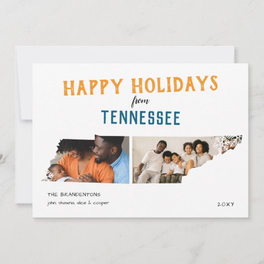 Happy Holidays from Tennessee Two Photo シーズンカード (正面)