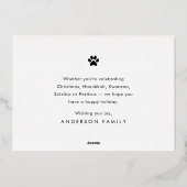 Happy Holidays Funny Modern Pet Custom Photo 箔シーズンカード (裏面)