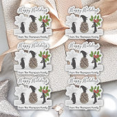 Happy Holidays Funny Penguin Christmas Gift Labels シール
