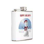 Happy Holidays. Funny skull-head snowman フラスク (右)