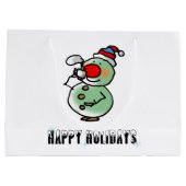 Happy Holidays (funny snowman) ラージペーパーバッグ (裏面)