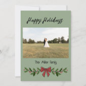 Happy Holidays Garland and Mistletoe 招待状 (正面)