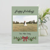 Happy Holidays Garland and Mistletoe 招待状 (スタンド正面)
