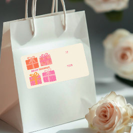 HAPPY HOLIDAYS Gifts Bows Christmas CUSTOM TO FROM ラベル