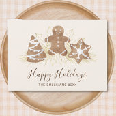 Happy Holidays Gingerbread シーズンカード