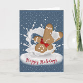Happy Holidays Gingerbread Man in Milk カード (正面)