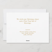 Happy Holidays Gold & White 5 Photo Collage Card シーズンカード (裏面)