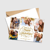 Happy Holidays Gold & White 5 Photo Collage Card シーズンカード
