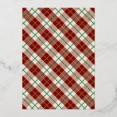 Happy Holidays | Green and Red Plaid Couple Photo 箔シーズンカード (裏面)