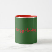 Happy Holidays Green with Red Trim, マグカップ (中央)