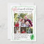 Happy Holidays Hand Drawn Christmas Doodles Photo シーズンカード (正面)