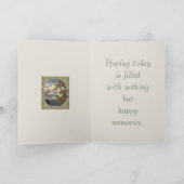 Happy Holidays Holly Berry Art Nouveau Christmas カード (内部)