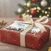 Happy Holidays Hot Cocoa Festive 長方形シール