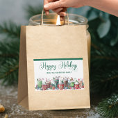 Happy Holidays Hot Cocoa Festive 長方形シール