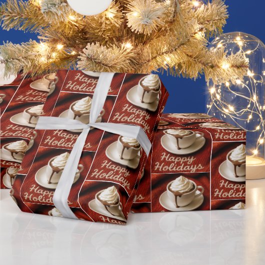 Happy Holidays Hot Cocoa On a Blanket ラッピングペーパー (クリスマス)