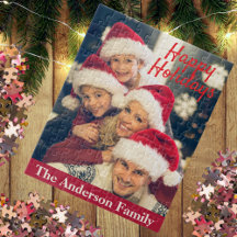 Happy Holidays I Family Name Personalized Photo 
