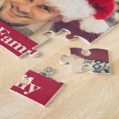 Happy Holidays I Family Name Personalized Photo  ジグソーパズル (側面)